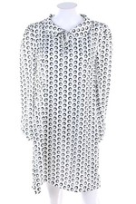 WHO*S WHO Kleid Shiftkleid Satin Bubi-Kragen I 44 = D 38 schwarz-weiß