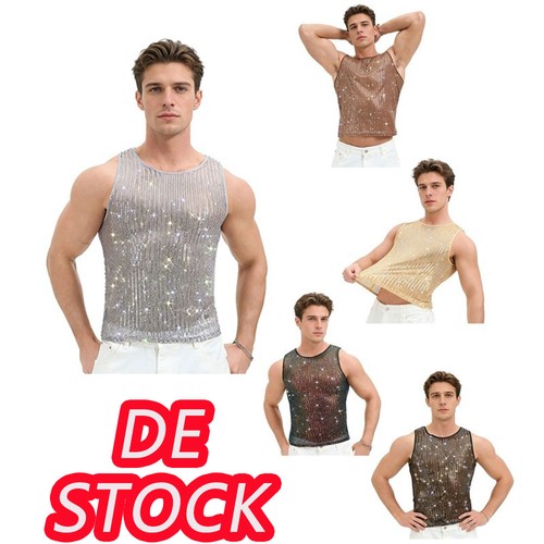 Herren netztop pailletten - herren,