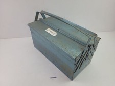 DDR Werkzeugkiste Blech Blau Werkstatt Oldtimer Industrie Klappbox #255006