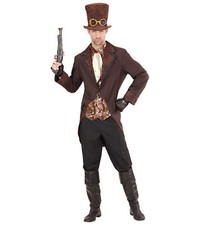 "STEAMPUNK" Frack mit Weste Jabot Hut Kostüm Verkleidung Gr. S bis XL Wild West
