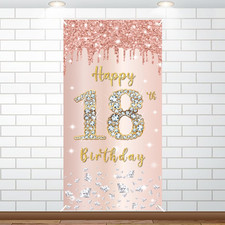 18. Geburtstag Banner Deko Pink Jungen Mädchen Party Hintergrund