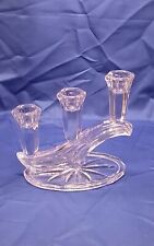 Vintage Kristall Kerzenhalter, Leuchter 3-armig
