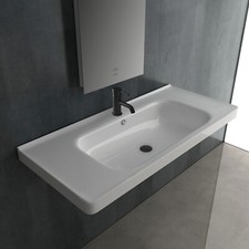 Waschbecken Wandmontage Gäste WC Waschtisch Eckig Bad Handwaschbecken Keramik