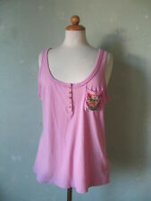 R95TH     Top pink mit Stickarbeit / Kunstperlen Ärmellos Größe 42 XL  