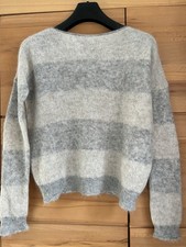 Kuscheliger Pullover Grau Beige 62 % Alpaka Wolle Gr. 36 38 S XS