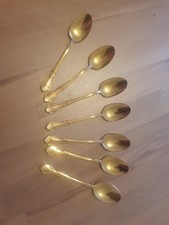 Solingen 7 Teelöffel hartvergoldet 23/24 Karat