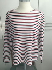 TCM ESSENTIALS dünner Pullover Shirt Longsleeve rot blau weiß 40/42 gestreift