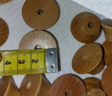 ~ 50 St : Holzperlen Holzkugeln natur in Hut-Form Basteln Deko DIY