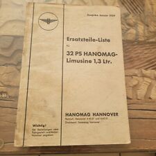 Hanomag Ersatzteile Katerlog 32 PS Limousine 1,3 Ltr