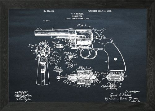 1903 colt revolver gerahmtes - 1903,