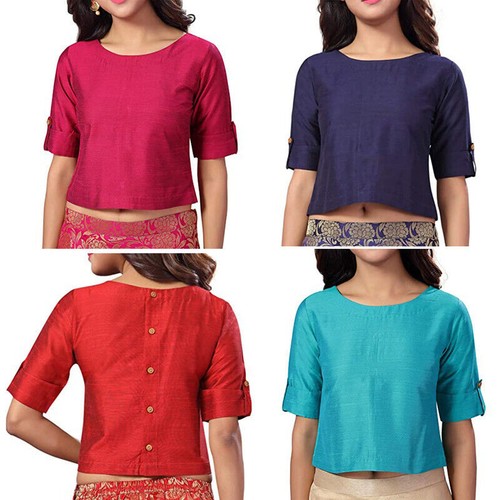 Damen sari bluse - dupion, seide