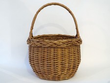 runder Korb #2 Weidenkorb mit Henkel Tragekorb Blumenkorb, alt