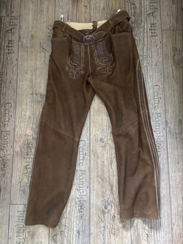 Lederhose mit latz lang maddox - lederhose,