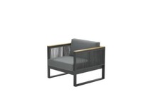 GI 58072EG Alain Lounge Stuhl carbon black / mid grey rope Sessel Gartenmöbel