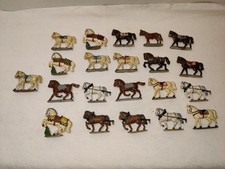 21 alte Zinnfiguren Pferde 50