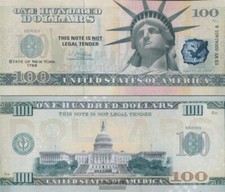 Banknoten USA 2022 100 Dollars Souvenirschein USA bankfrisch US State New York F