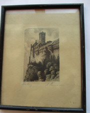 Radierung 1925 Wartburg