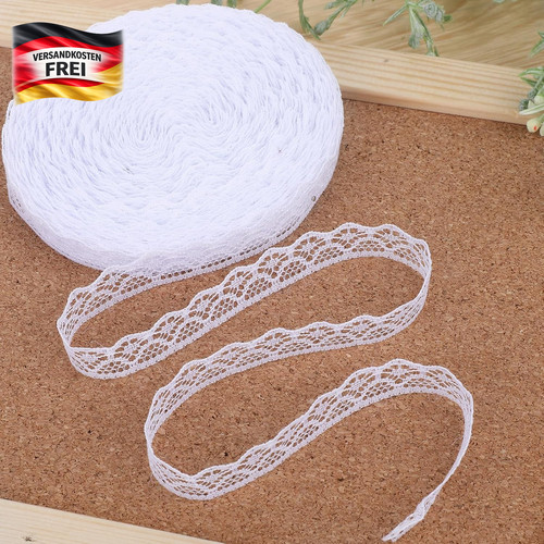 Spitzenband weiß 5cm - 1,5cm, breit