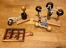 3x Seilpuzzle aus Holz