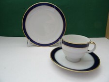 Schumann Arzberg Kaffeegedeck 3 teilig Kobalt mit Goldrand