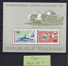 Sammlungsauflösung - Togo - Winston Churchill - Block 92 **