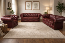 Chesterfield leder garnitur - chesterfield, leder-garnitur