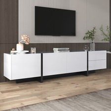 190CM TV Schrank Ständer Lowboard Fernsehtisch Fernsehschrank Sideboard Weiß Neu
