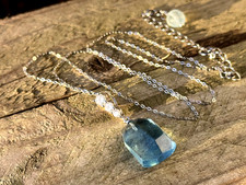 Kette Anhänger Aquamarin 925