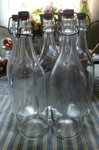 6 x leere glasflasche - 1,