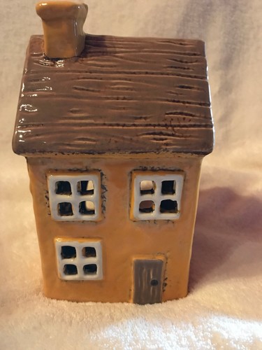 Windlicht haus handbemalt - windlicht,