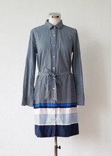 Tommy Hilfiger Kleid dunkelblau gemustert mit Taillengürtel Größe S NP € 219,00