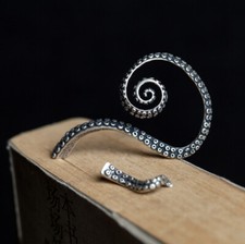 I13 Ohrring einzelner Ohrclip Octopus Tentakel einer Krake Sterling Silber 925