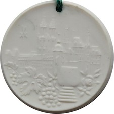 Meissen Porzellan Medaille - Weinglas vor Albrechtsburg