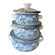 3Pcs Emaille Suppentopf mit