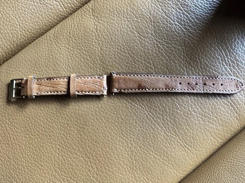 Straußleder 18mm armband mit - 18mm,