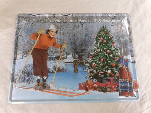 Retro blechschild reklame - blechschild,
