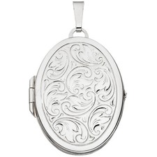 Medaillon 375 Gold Weißgold 9