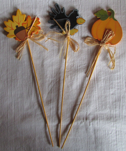 Herbst holz dekostecker 3tlg - herbst,