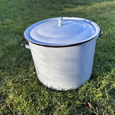 großer DDR Emaille Kochtopf