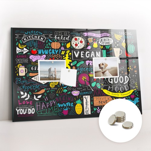 Design glas magnettafel mit - glas,