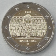 2 Euro Gedenkmünze Deutschland F 2020 Brandenburg / Schloss Sanssouci unz.
