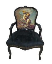 Barockstuhl Salonstuhl Schwarz