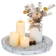 Holz Kerzentablett Rund Deko