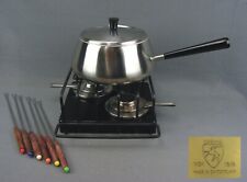 Spring Switzerland Schweiz Vintage 70er INOX komplett Doppelbrenner Fondue Set