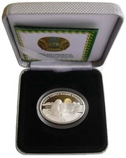 KASACHSTAN  500 TENGE - "SEEHUND" - 2013,GOLD, SILBER,OVAL,ETUI,ZERT., 5000 Ex.