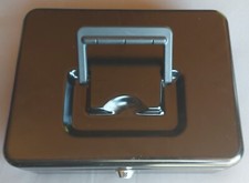 Geldkassette, Stahlblech, mit Einlegeboden, verschließbar, 1 Schlüssel, schwarz