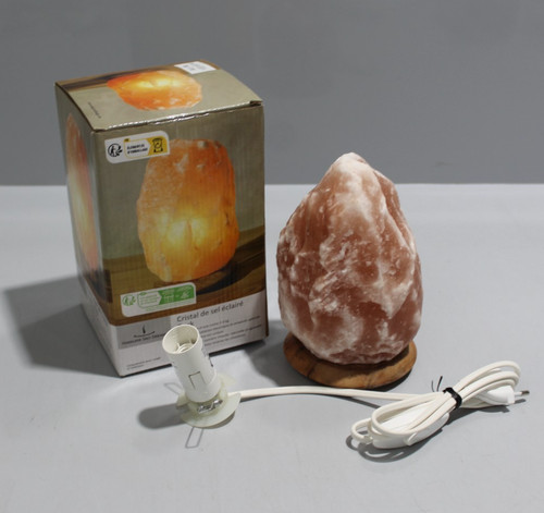 Natur salzkristall lampe auf - salzkristall,