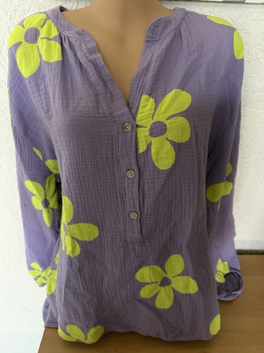 Langarm musselin bluse - langarm, lila