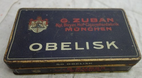 Alte blechdose zuban obelisk - alte,
