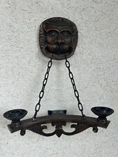 WAND KERZENHALTER LÖWENKOPF als REQUISITE Massiv Metall Wandkerzenhalter Alt